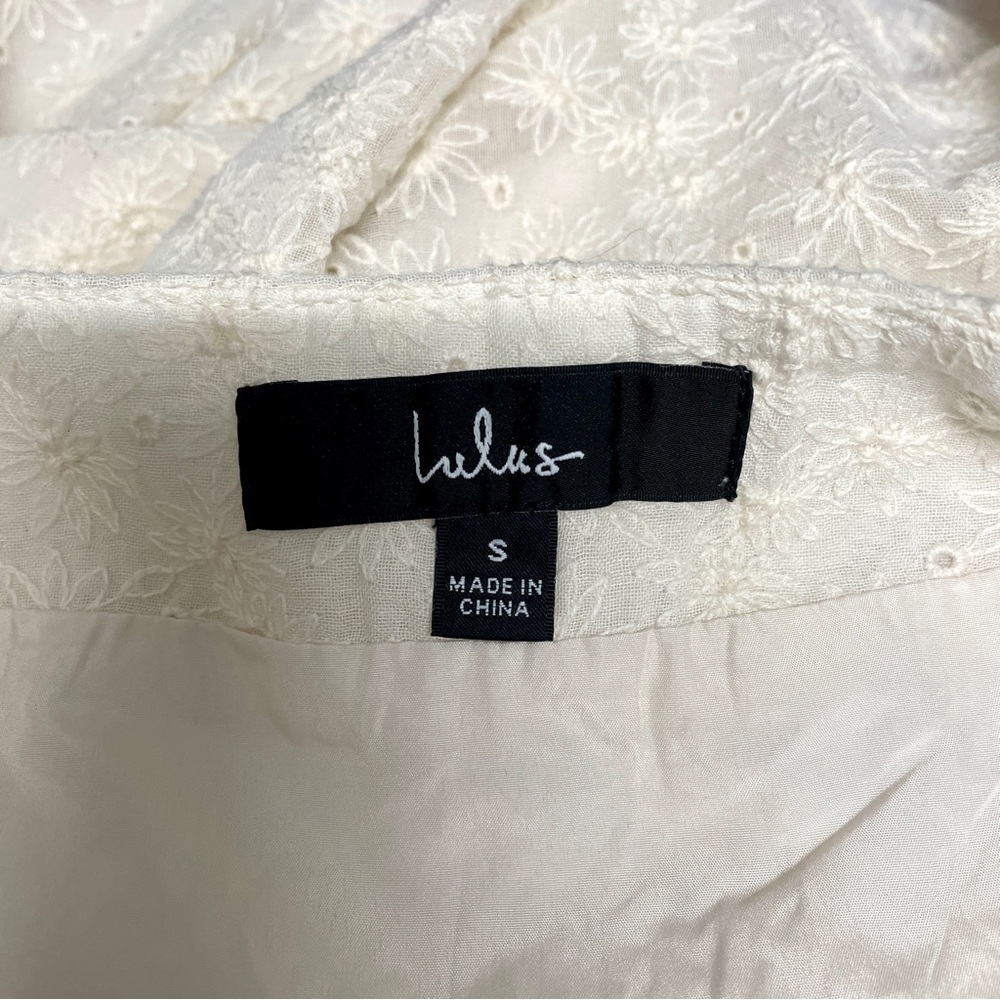 Lulu's Cream Midi Skirt with Fringe Hem, Boho Coastal Cowgirl Hippie, Size S. - Picture 7 of 8